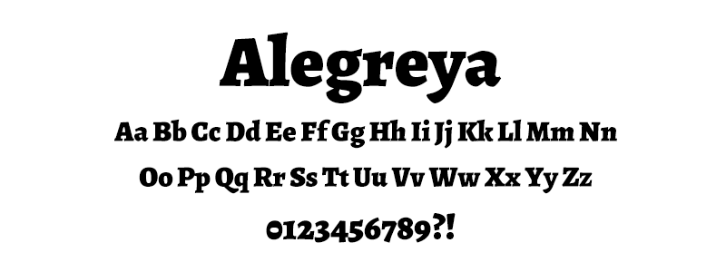 Serif: Alegreya font Serif: Alegreya font