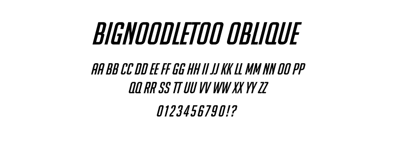 pop: BigNoodleToo Oblique (Overwatch Title) font pop: BigNoodleToo Oblique (Overwatch Title) font
