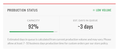 Production Status Screen