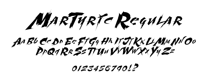 pop: Martyric Regular font pop: Martyric Regular font (used under commercial license)